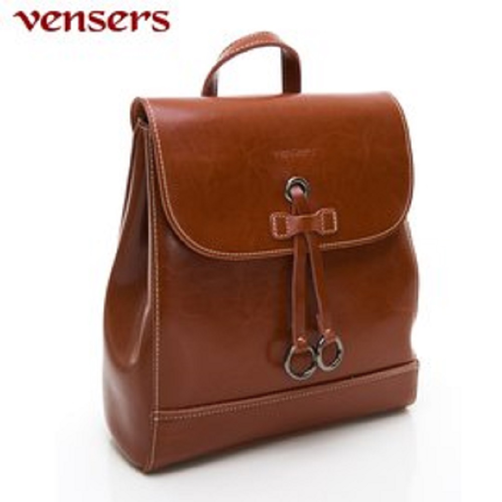 【vensers】小牛皮潮流個性包~後背包(NL1085201棕色)