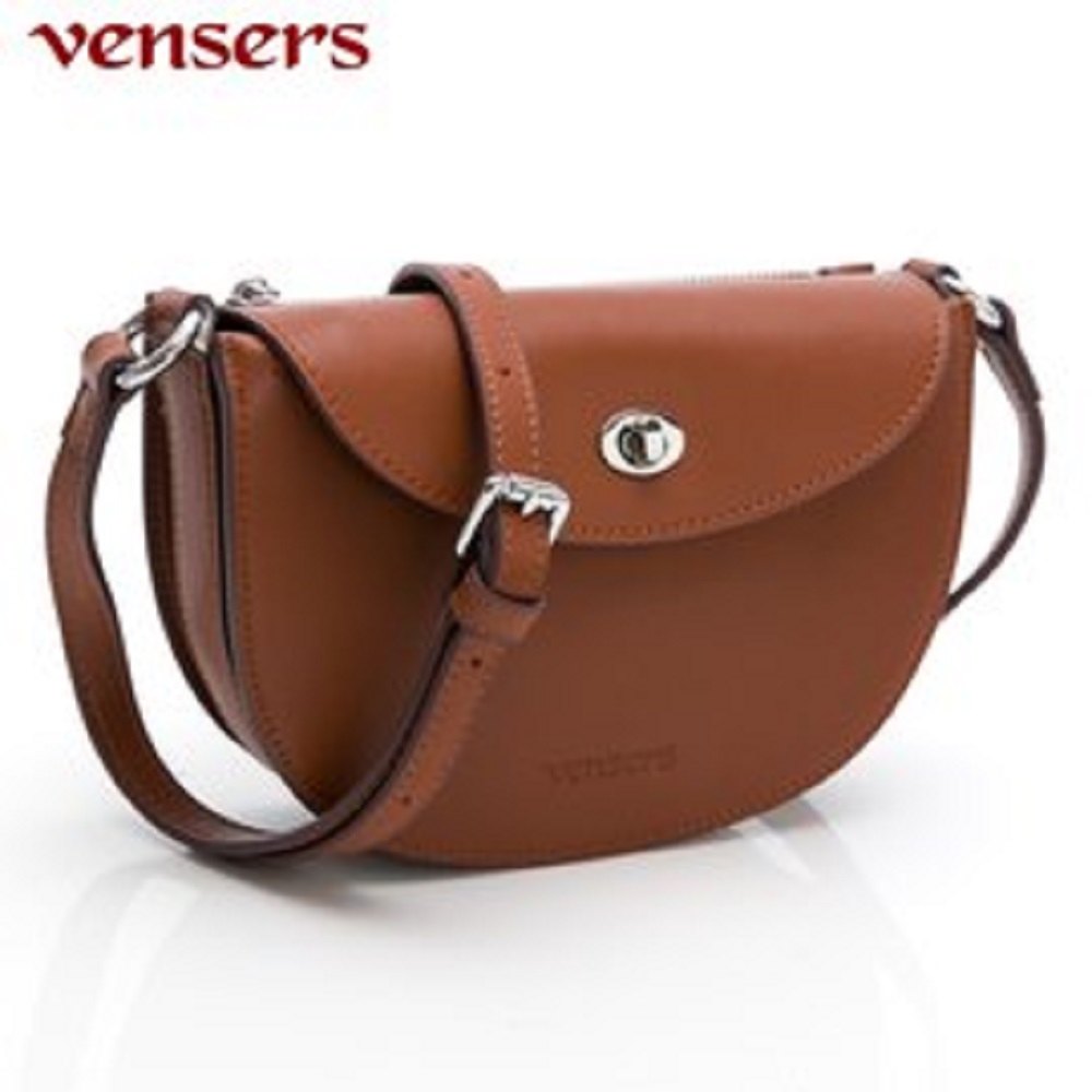 【vensers】小牛皮潮流個性包~肩背包 (NL1090802棕色)