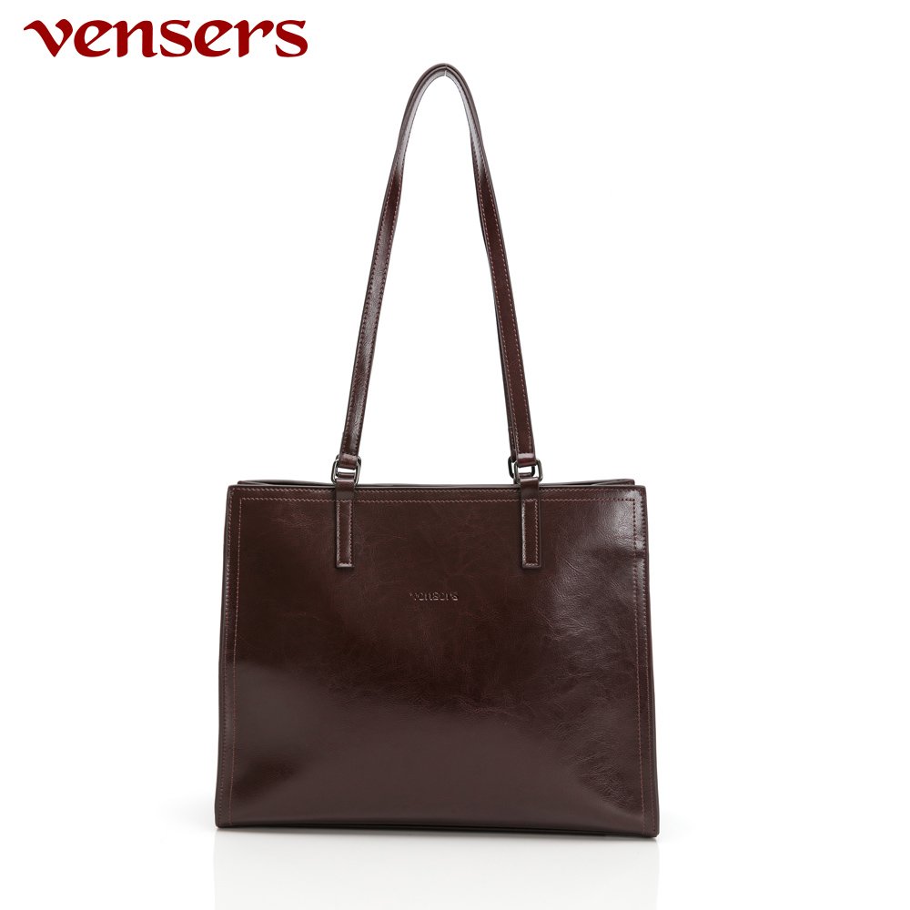 【vensers】小牛皮潮流個性包~肩背包(NL811101咖啡)