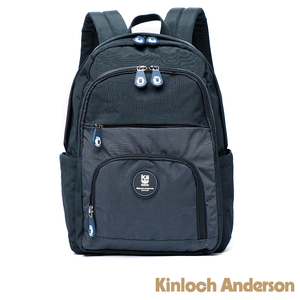 【Kinloch Anderson】SMILE 圓弧拉鍊口袋後背包-深藍