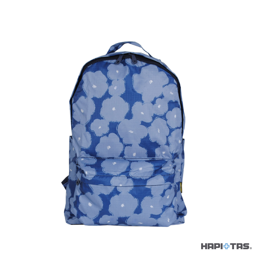 【日本】HAPITAS HAP0112 新型摺疊手提後背包-392深藍塗鴉花朵