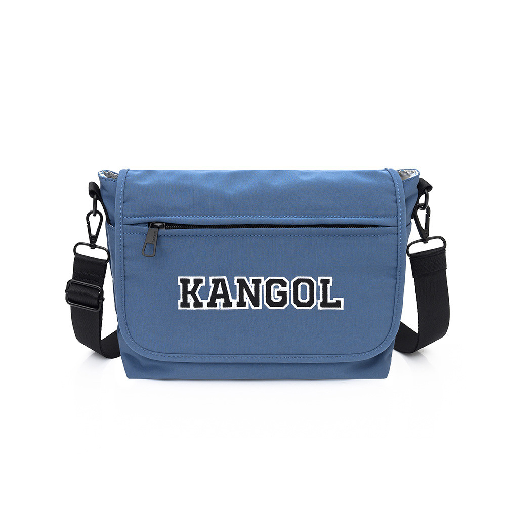 【KANGOL】字母中側包 中藍-6225171882