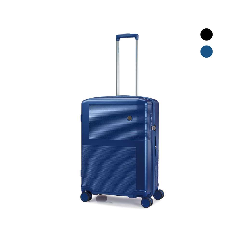 PC行李箱推薦 旅行箱 可擴充 防盜拉鍊 靜音輪 TSA鎖 24吋 0111-08324-黑藍-Crocodile 鱷魚皮件