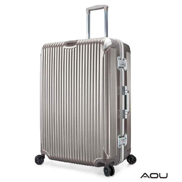 AOU 極速致美系列高端鋁框箱20吋獨創PC防刮專利設計飛機輪旅行箱(香檳金)90-020C