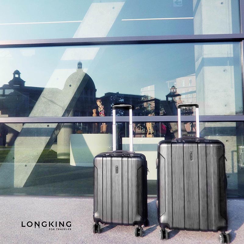 【LONG KING】拉絲紋 拉鍊款 出國旅行箱 TSA鎖 24吋 行李箱