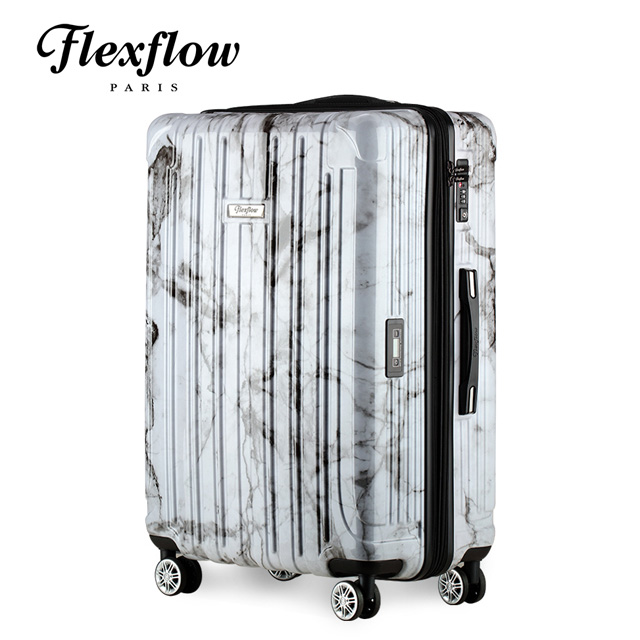 Flexflow 白大理石 29吋 智能測重 可擴充拉鍊 防爆拉鍊旅行箱 里爾系列 29吋行李箱