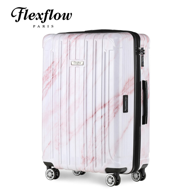 Flexflow 玫瑰粉-大理石 29吋 智能測重 可擴充拉鍊 防爆拉鍊旅行箱 里爾系列 29吋行李箱
