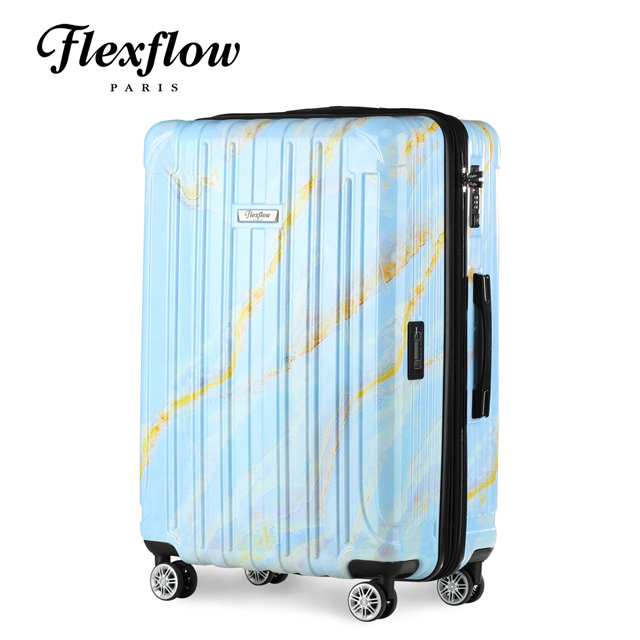 Flexflow 藍石英-大理石 29吋 智能測重 可擴充拉鍊 防爆拉鍊旅行箱 里爾系列 29吋行李箱