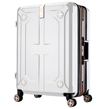 日本LEGEND WALKER 6707-60-25吋 鋁框輕量行李箱(可擴充)-碳纖白