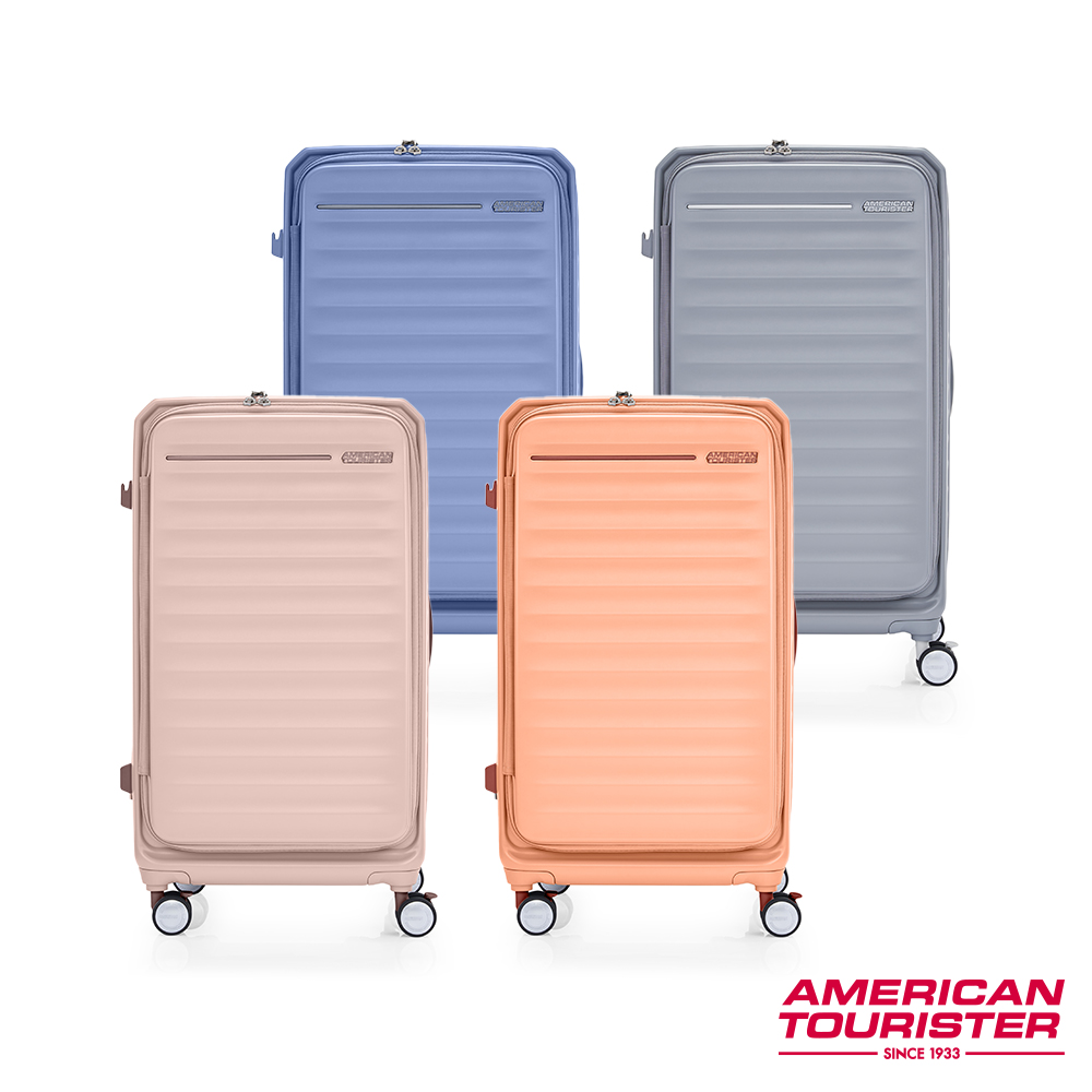 AMERICAN TOURISTER美國旅行者 28吋 FRONTEC 前開式可擴充PC避震煞車輪行李箱/胖胖箱(多色可選)