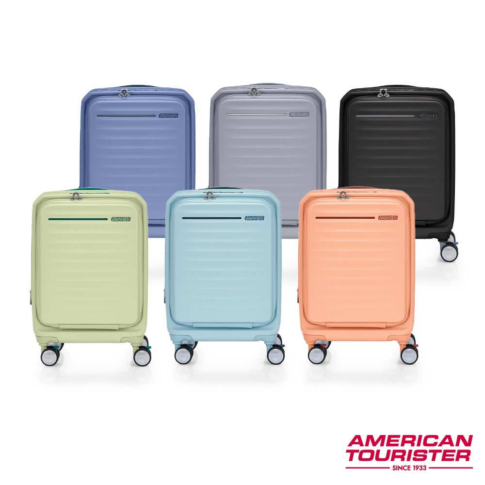 AMERICAN TOURISTER美國旅行者 19吋 FRONTEC 前開式可擴充抗菌PC防盜拉鍊避震煞車輪行李箱(多色可選)