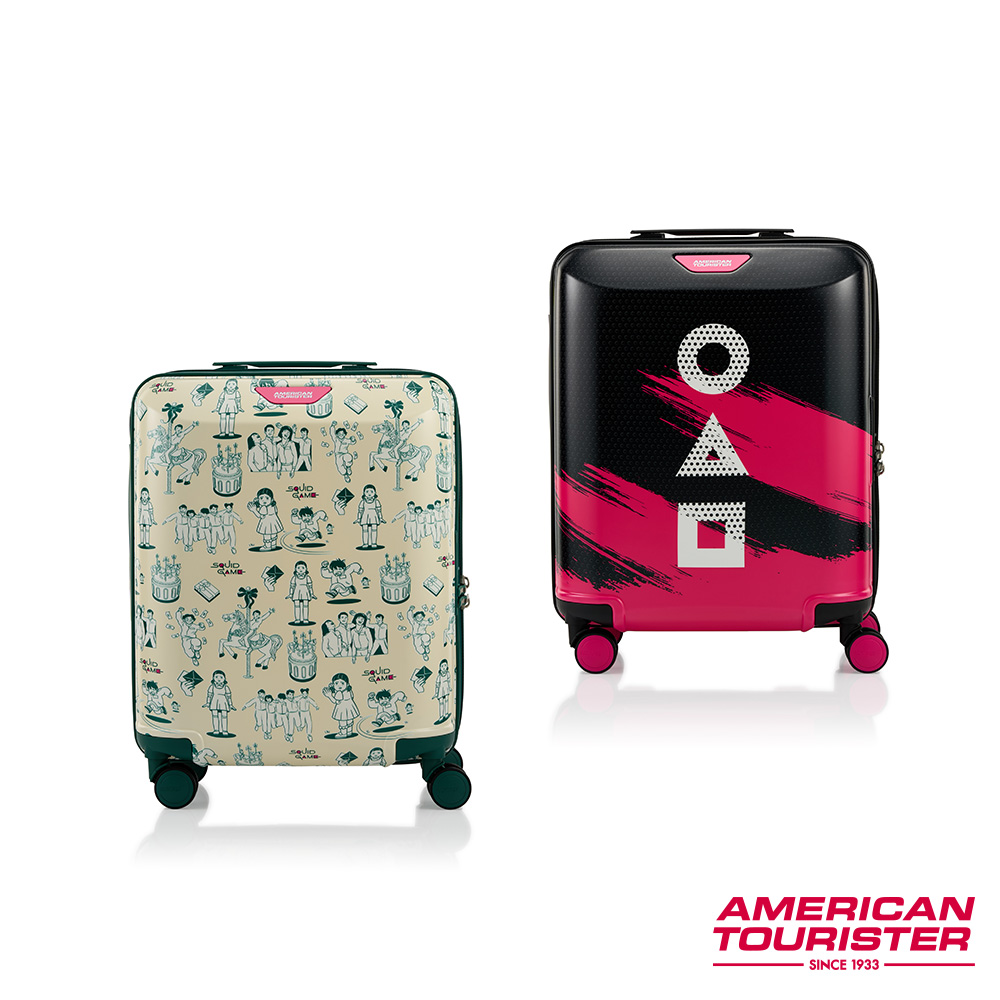 AMERICAN TOURISTER美國旅行者 X SQUID GAME魷魚遊戲聯名 18吋 輕量PC+ABS防盜拉鍊行李箱/登機箱