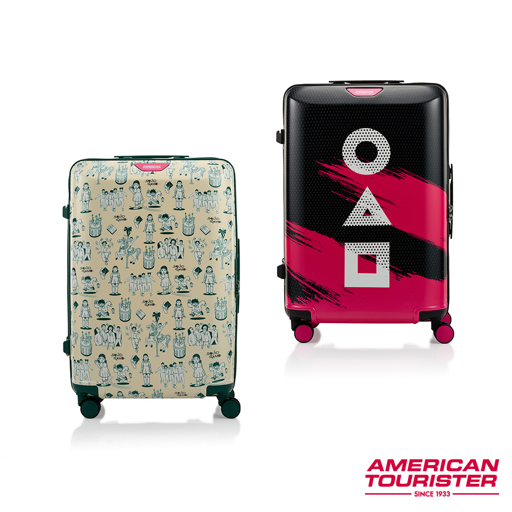 AMERICAN TOURISTER美國旅行者 X SQUID GAME魷魚遊戲聯名 24吋 可擴充輕量PC+ABS防盜拉鍊行李箱