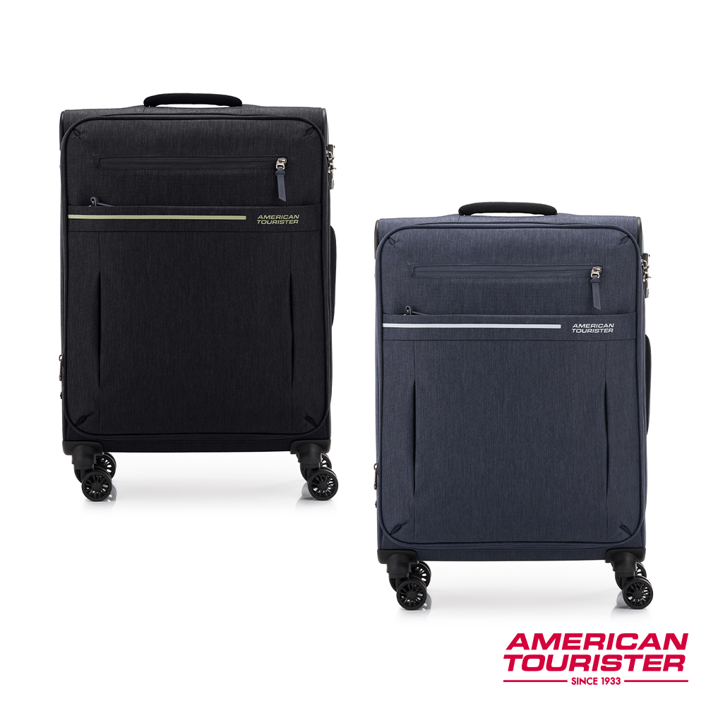 AMERICAN TOURISTER美國旅行者 24吋 SKY BLAZE 防盜拉鍊可擴充輕量布面軟殼行李箱/布箱/旅行箱
