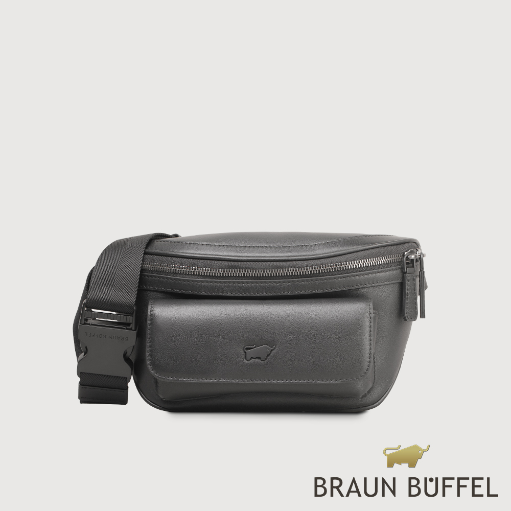 【BRAUN BUFFEL 德國小金牛】臺灣總代理 海斯 腰胸包-黑色/BF533-06-BK