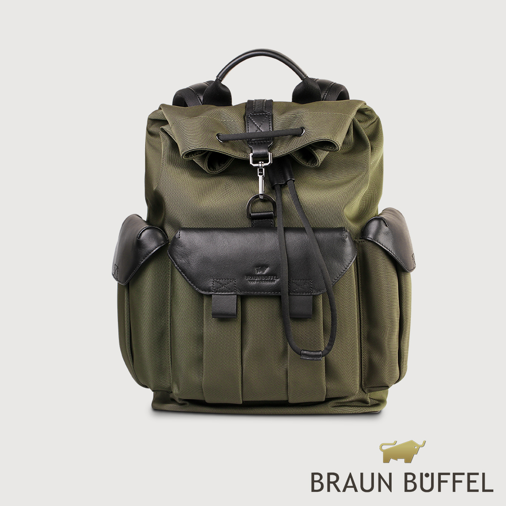 【BRAUN BUFFEL 德國小金牛】台灣總代理 馬可 後背包 軍綠/BF541-73-AGN