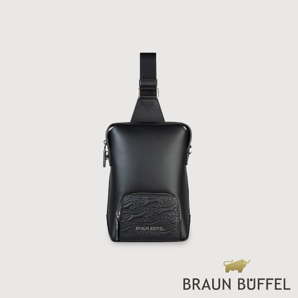 【BRAUN BUFFEL 德國小金牛】臺灣總代理 諾瓦 胸包-黑色/BF550-22-BK