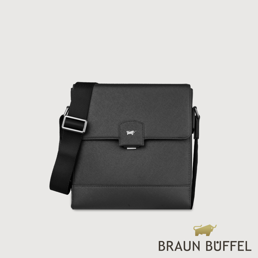 【BRAUN BUFFEL 德國小金牛】臺灣總代理 巴雷特 直式斜揹包-咖啡色/BF546-17-GCO