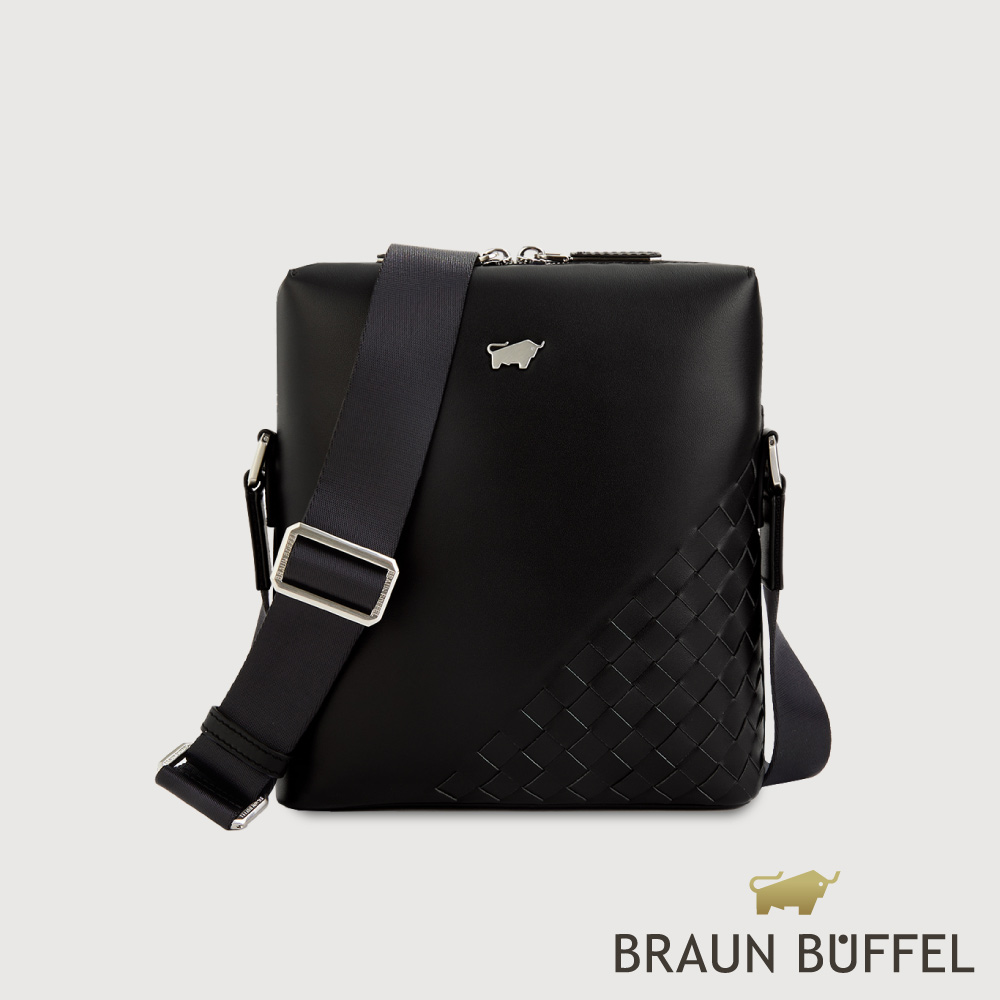 【BRAUN BUFFEL 德國小金牛】臺灣總代理 墨菲斯 斜揹包-黑色/BF524-16-BK