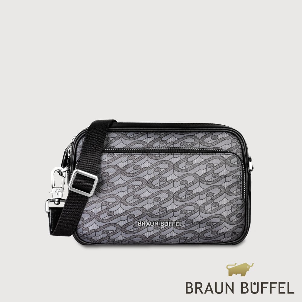 【BRAUN BUFFEL 德國小金牛】臺灣總代理 菲利斯 斜揹包-黑色/BF553-03-BK