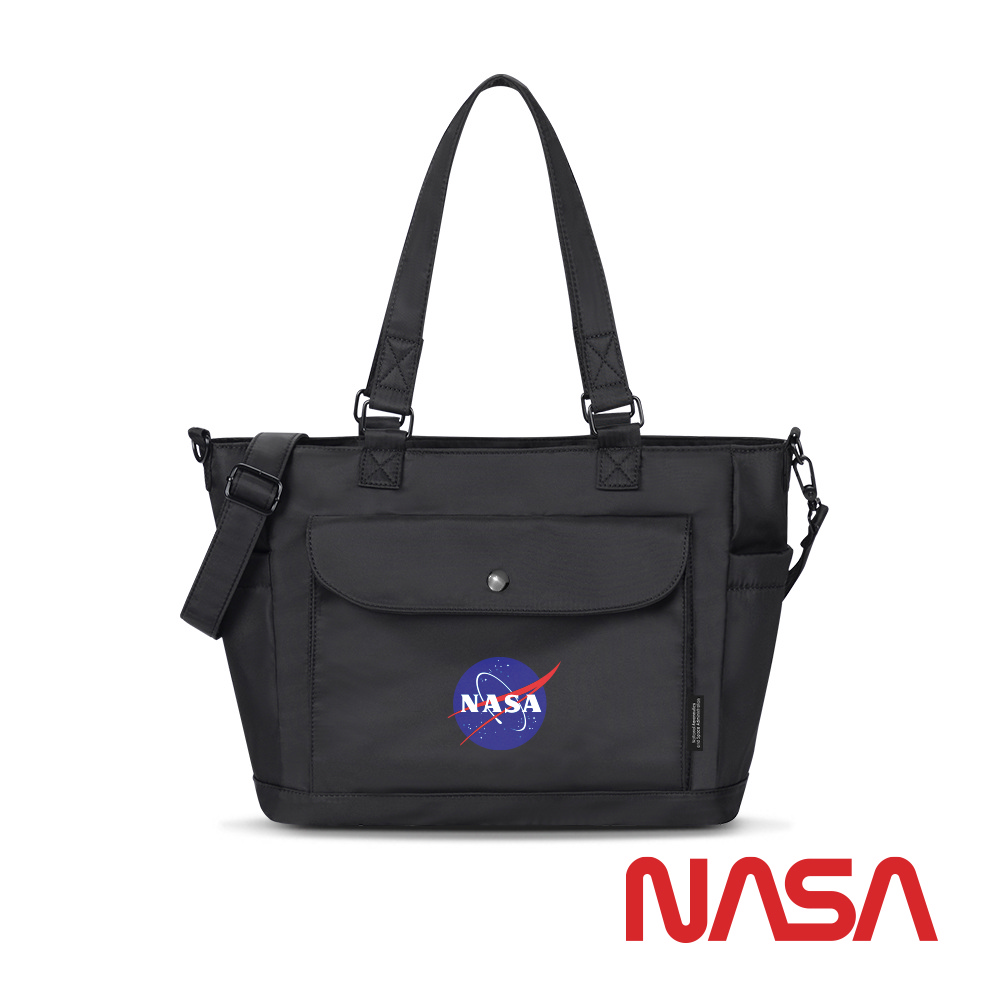 NASA SPACE城市旅人兩用托特/斜背包-暗夜黑 NA20008B