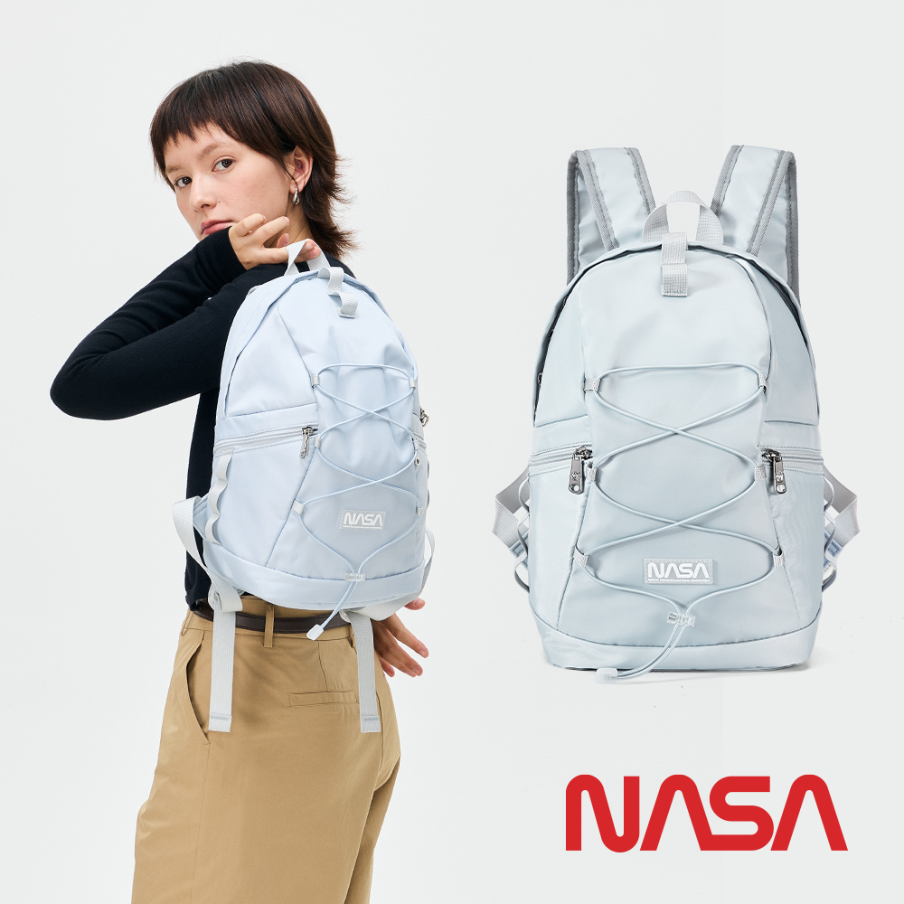 NASA SPACE 輕量抽繩多功能雙肩後揹包-銀河藍 NA20011