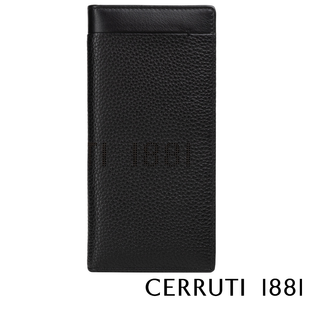 【Cerruti 1881】頂級義大利小牛皮12卡男用長夾JULIAN系列 黑色 (CEPU05547M)