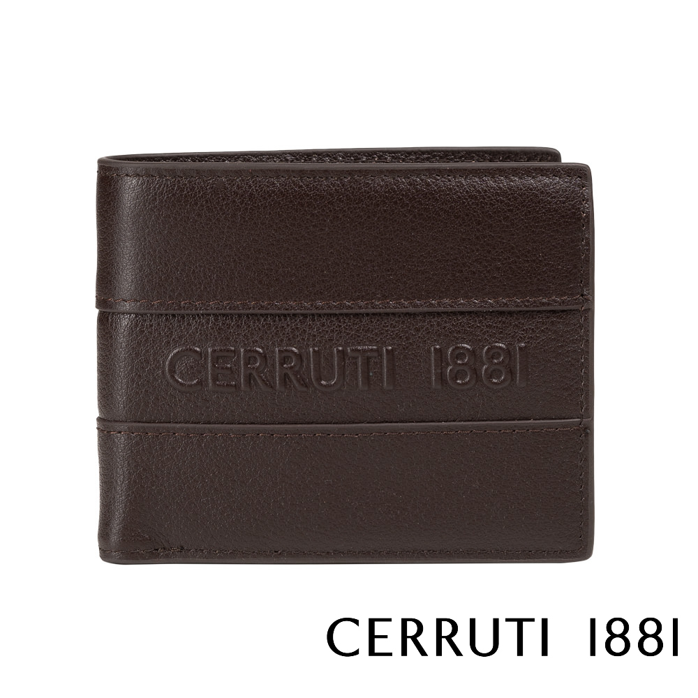 【Cerruti 1881】頂級義大利小牛皮8卡短夾皮夾 VASCO系列(深咖啡色 CEPU05038M)