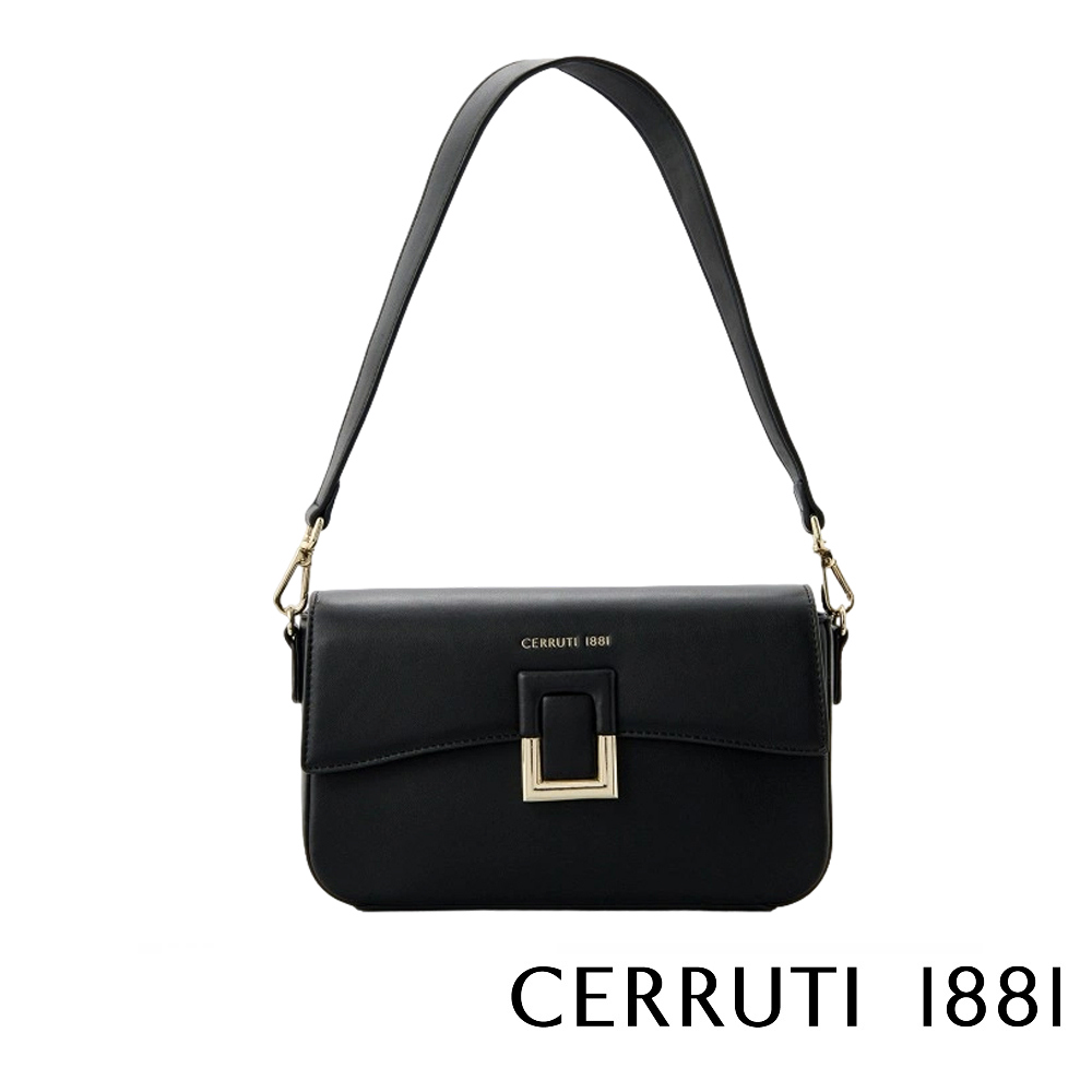 【Cerruti 1881】頂級義大利手提肩背包 全新專櫃展示品 (黑色 CEBA06635P)
