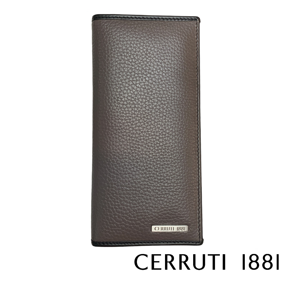 【CERRUTI 1881】義大利頂級小牛皮12卡長夾皮夾 CEPU05991M 全新專櫃展示品(灰色)