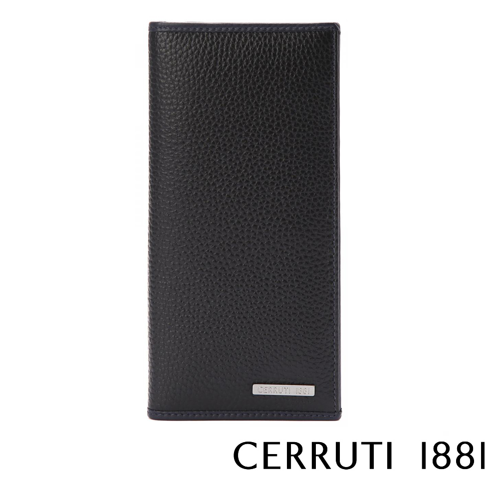 【CERRUTI 1881】義大利頂級小牛皮12卡長夾皮夾 CEPU05991M 全新專櫃展示品(黑色)