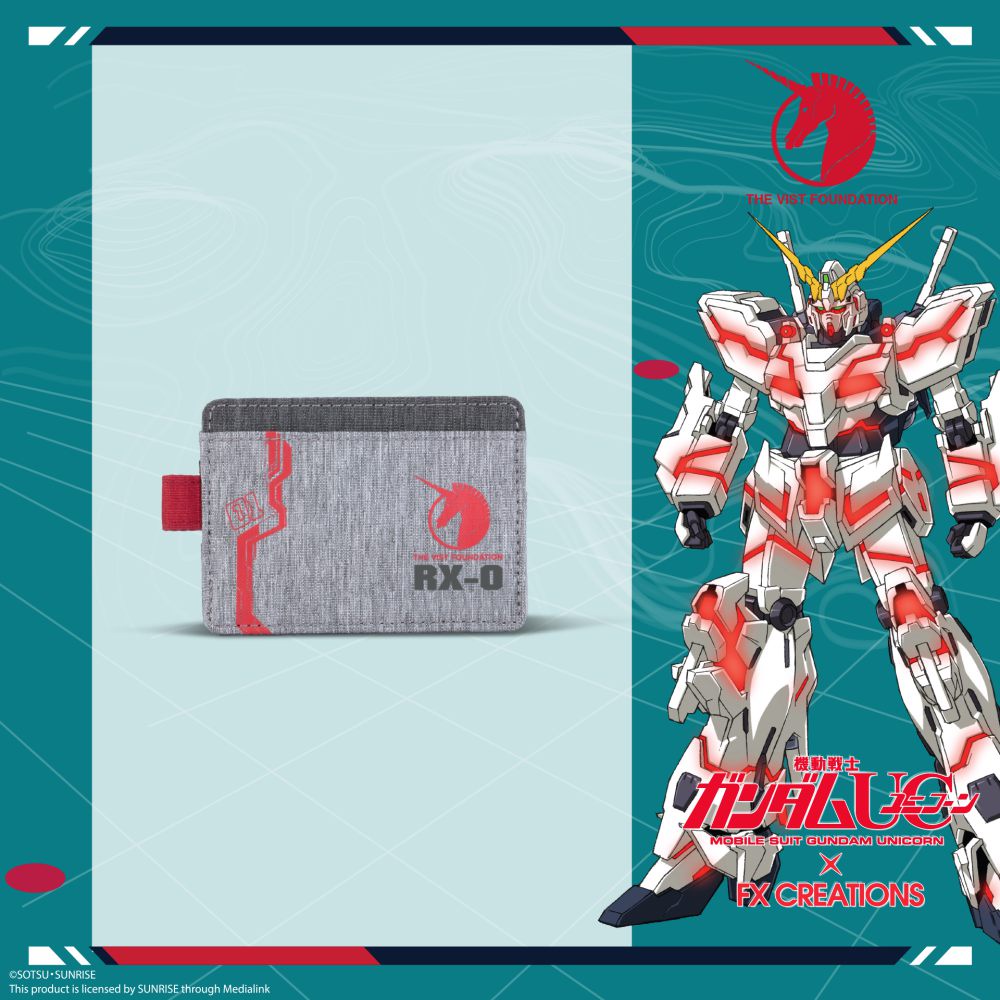 【FX CREATIONS】鋼彈UC聯名系列-獨角獸鋼彈RX-0掛頸式卡包-灰色 GUCW76297-21