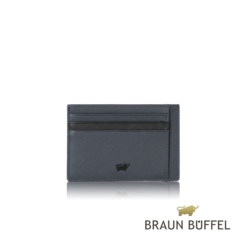 【BRAUN BUFFEL 德國小金牛】台灣總代理 洛菲諾P-II 單層卡夾-藍色/BF347-151-NY