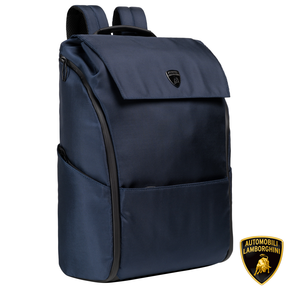 【Automobili Lamborghini】藍寶堅尼 頂級義大利超跑運動後揹包LBZA00343T全新專櫃展示品(深藍色)