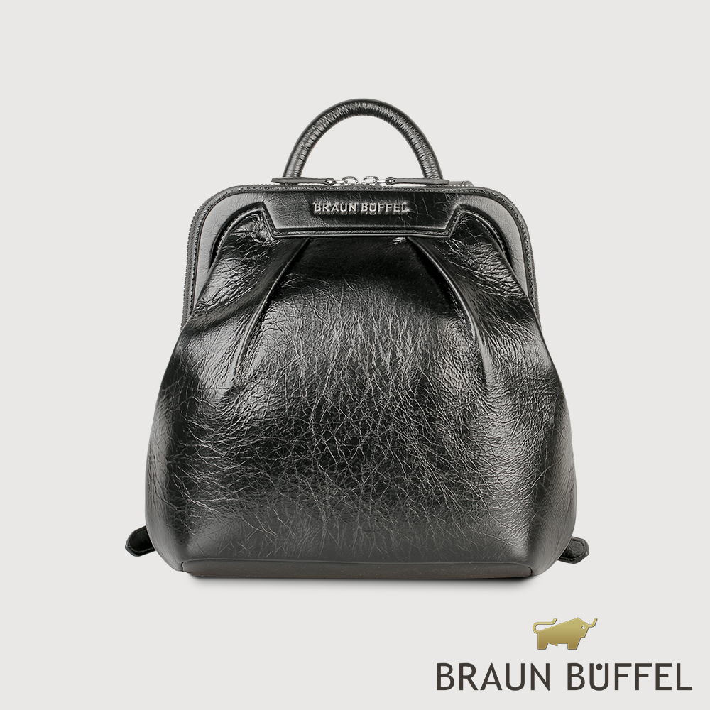 【BRAUN BUFFEL 德國小金牛】台灣總代理 安娜格 後背包-黑/BF827-71-BK