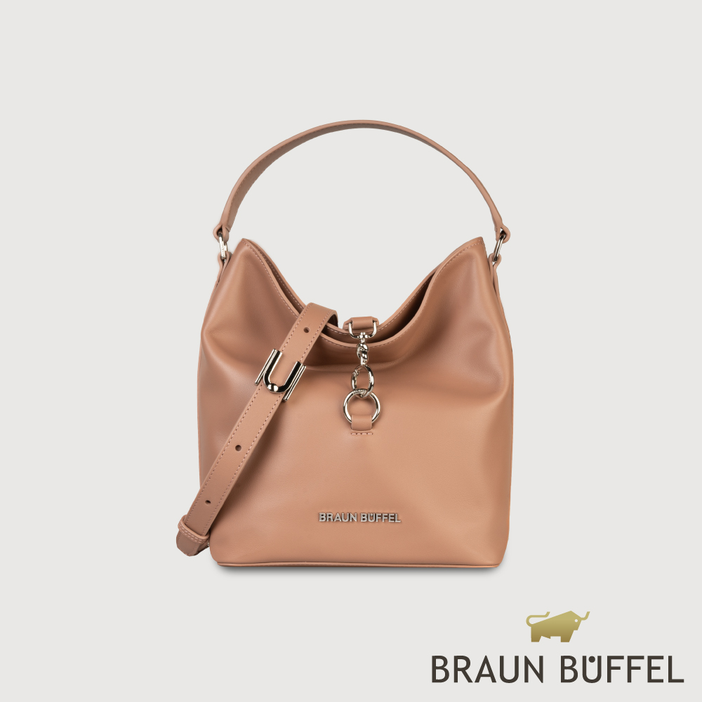 【BRAUN BUFFEL 德國小金牛】臺灣總代理 馬克西 肩包-藕粉色/BF847-32-CG