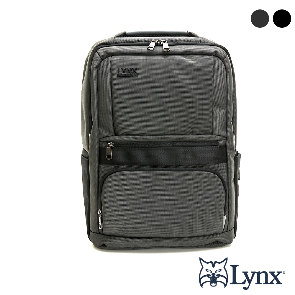 Lynx - 美國山貓商務1680D彈道尼龍多隔層機能收納後背包-共2色