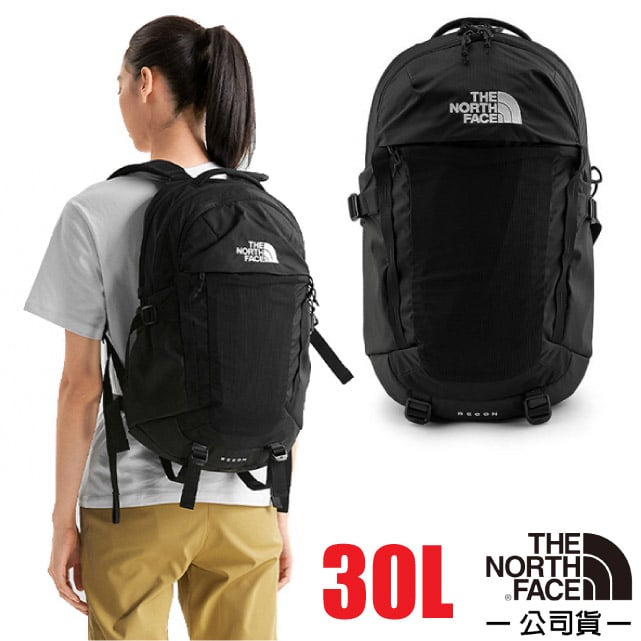 【The North Face】RECON 抗撕裂多功能耐磨減震減壓後揹包30L/52SH-4HF 摩登黑 N