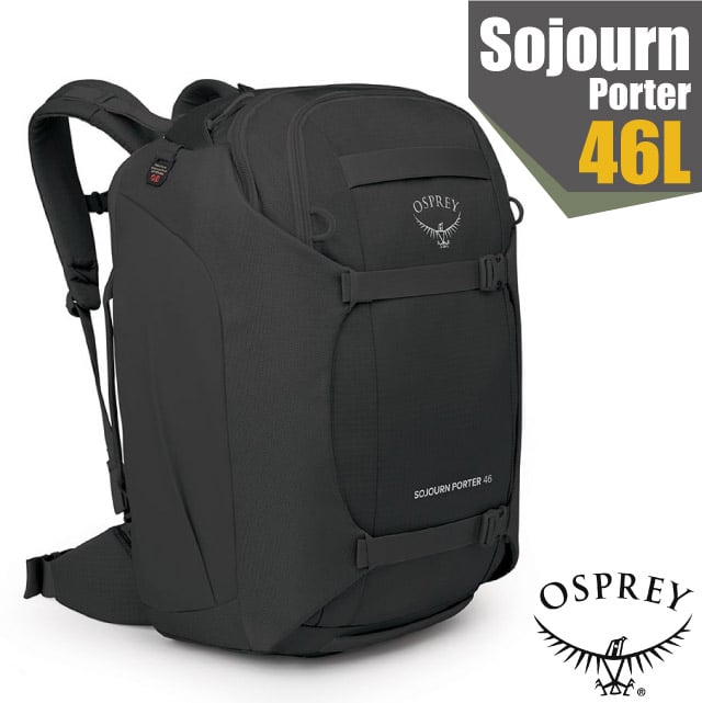 【OSPREY】Sojourn Porter 46L 多功能自助旅行揹包(可後背.手提.主袋容量可調節).登機包.行李袋/黑