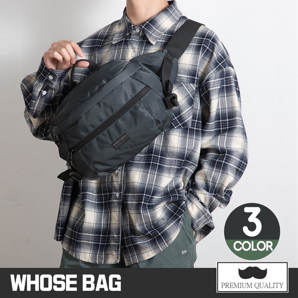 【WHOSE BAG】大容量防潑水多功能斜背包胸包 側背包 男包 女包