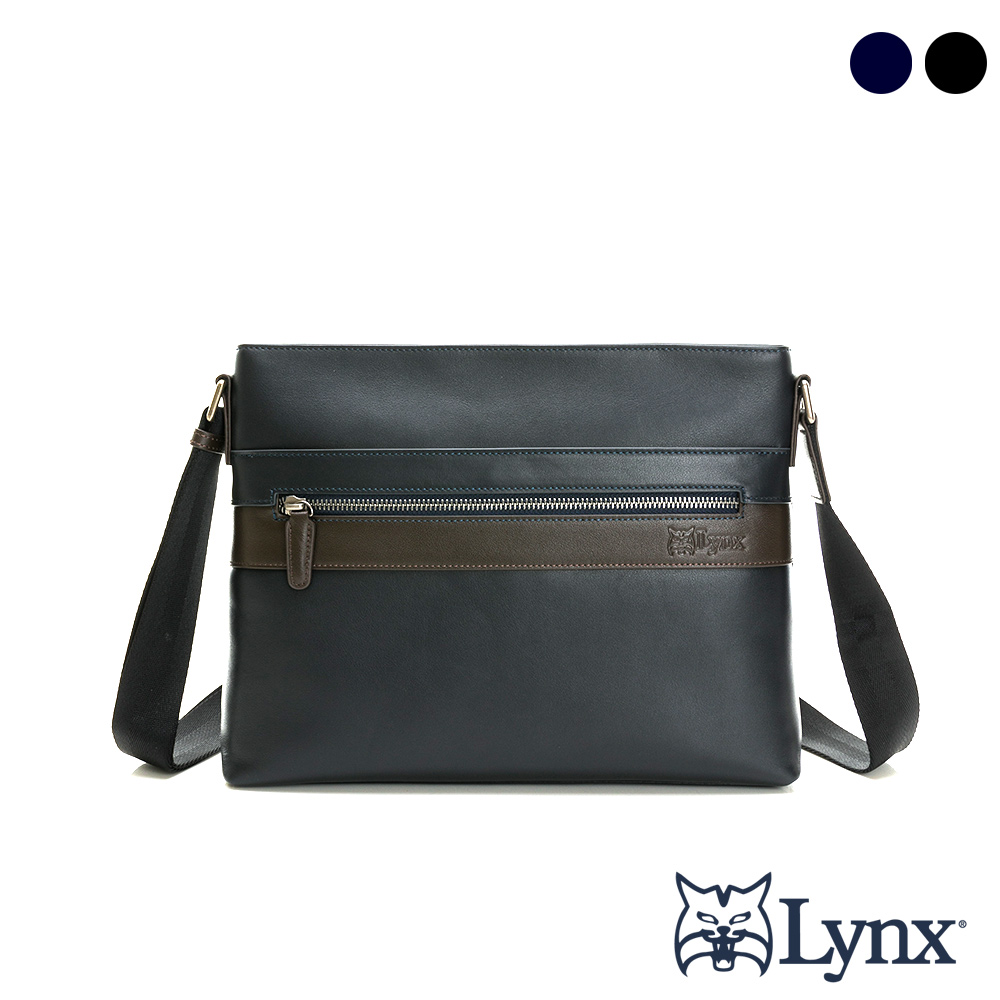 Lynx - 美國山貓精品nappa牛皮軟質感橫式側背包(大)-共2色