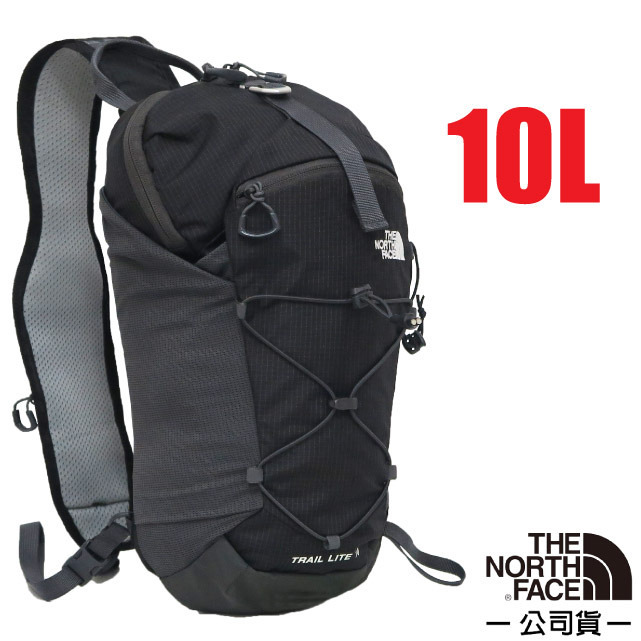 【The North Face】TRAIL LITE SLING 超輕量單肩斜背運動休閒揹包10L/8C2M-KT0 黑/瀝灰