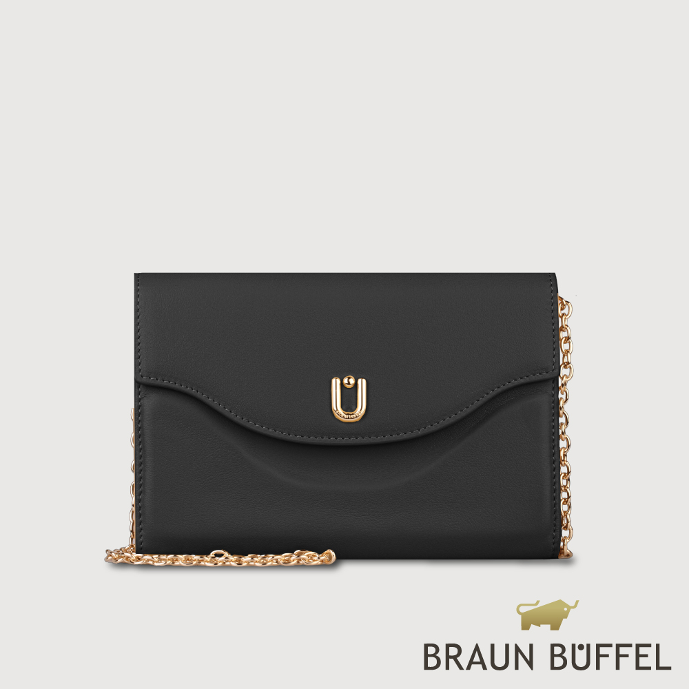 【BRAUN BUFFEL德國小金牛】臺灣總代理 艾拉娜系列信封包-黑色/BF846-720-BK