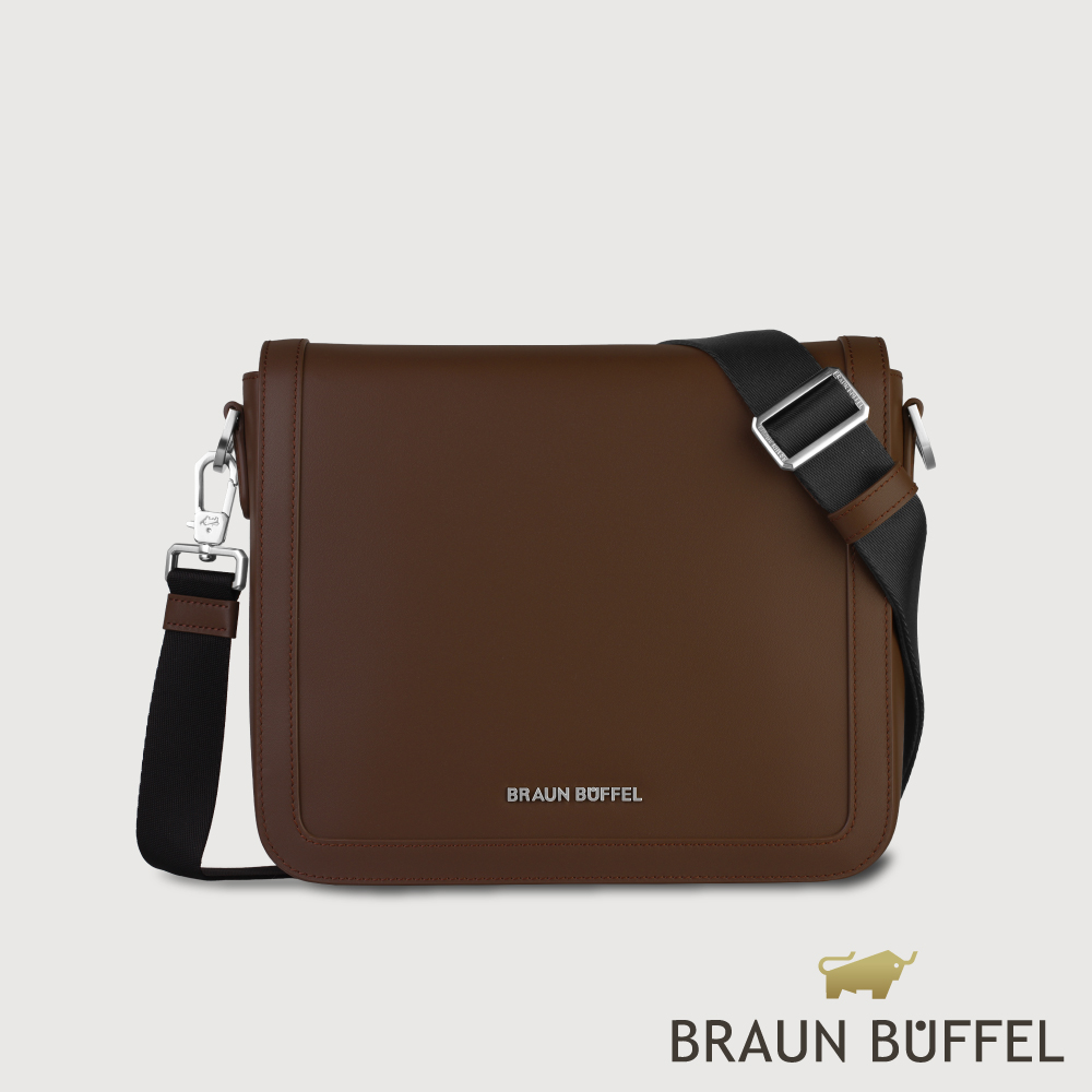 【BRAUN BUFFEL 德國小金牛】臺灣總代理 摩森 橫式斜揹包-培土棕/BF562-61-POS