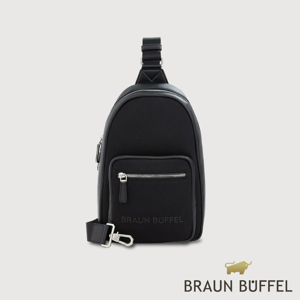 【BRAUN BUFFEL 德國小金牛】臺灣總代理 歐瑞恩 胸包-黑色/BF551-22-BK