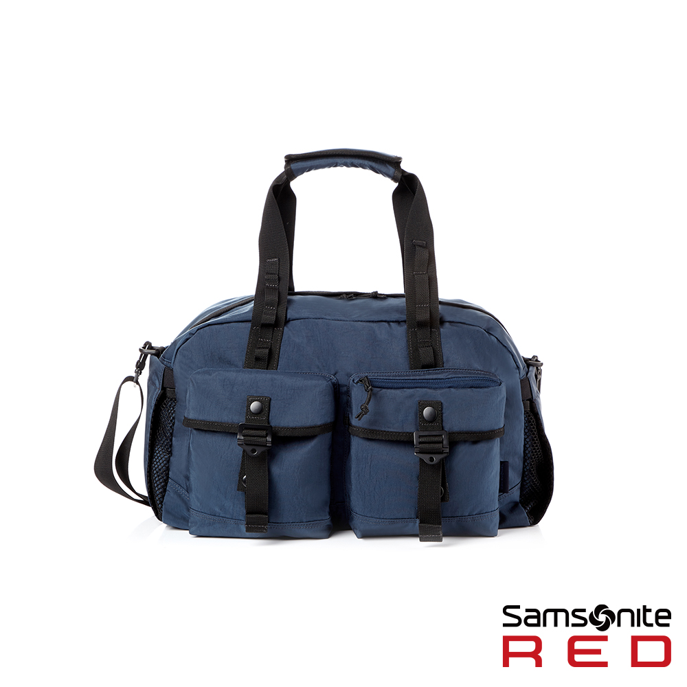 【Samsonite RED】COSSBY 都會休閒環保輕量尼龍大容量兩用旅行袋/波士頓包/行李袋/運動包(午夜藍)