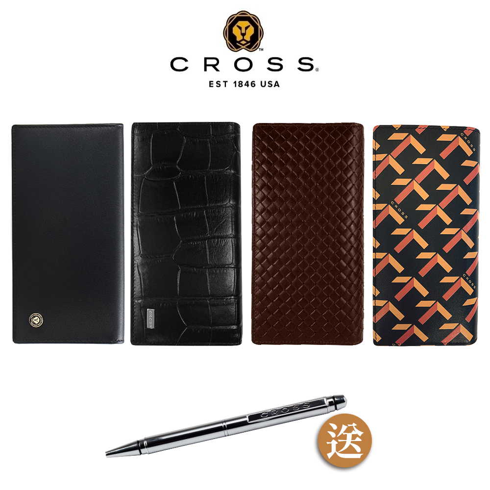 CROSS限量2折 頂級小牛皮男用長夾 全新專櫃展示品(贈送CROSS鋼珠筆)