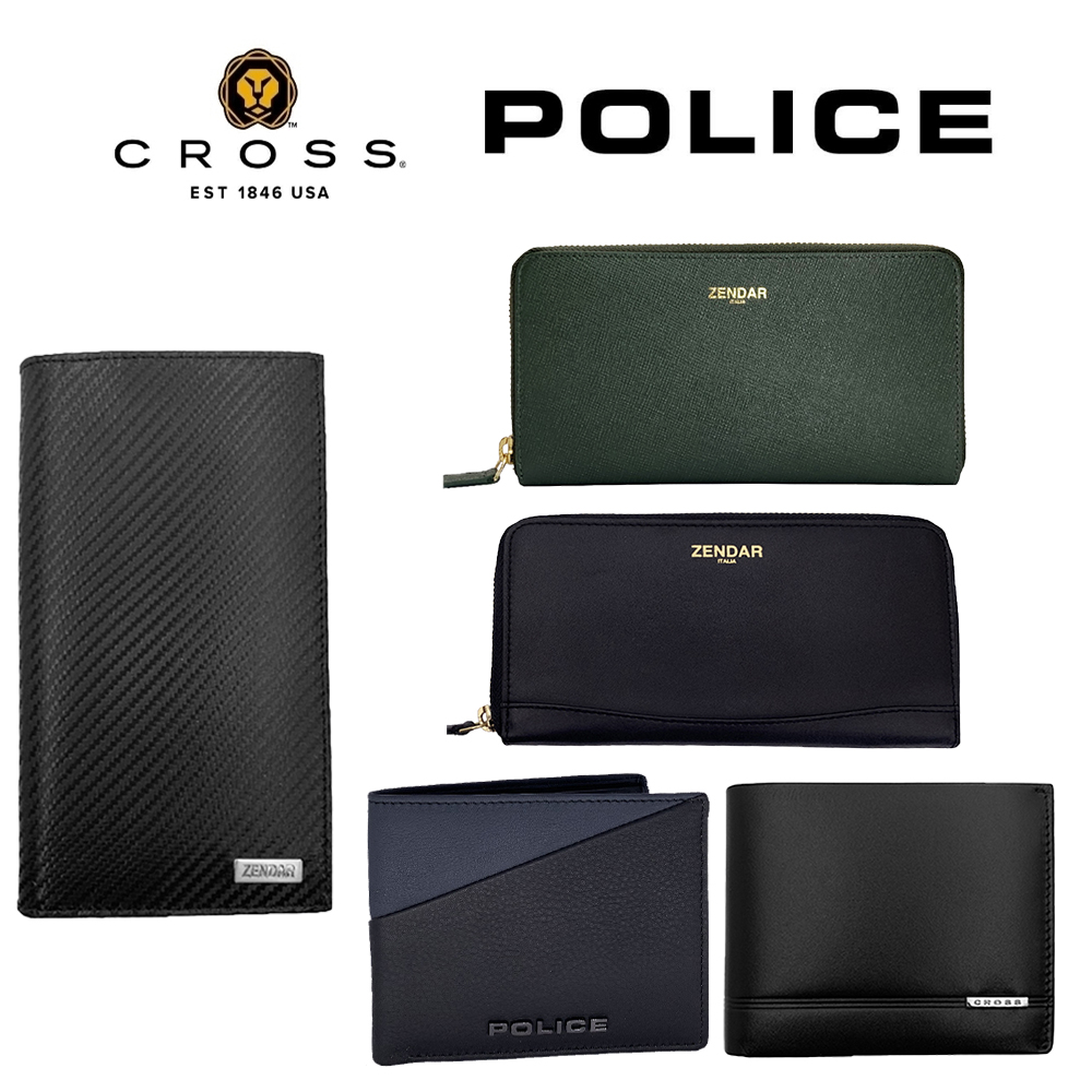 CROSS x POLICE 頂級NAPPA小牛皮限定款男用短夾 禮盒包裝附原廠送禮提袋 (全新專櫃展示品)