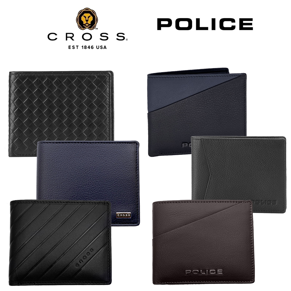 CROSS x POLICE 頂級NAPPA小牛皮男用短夾 禮盒包裝 (多款選)