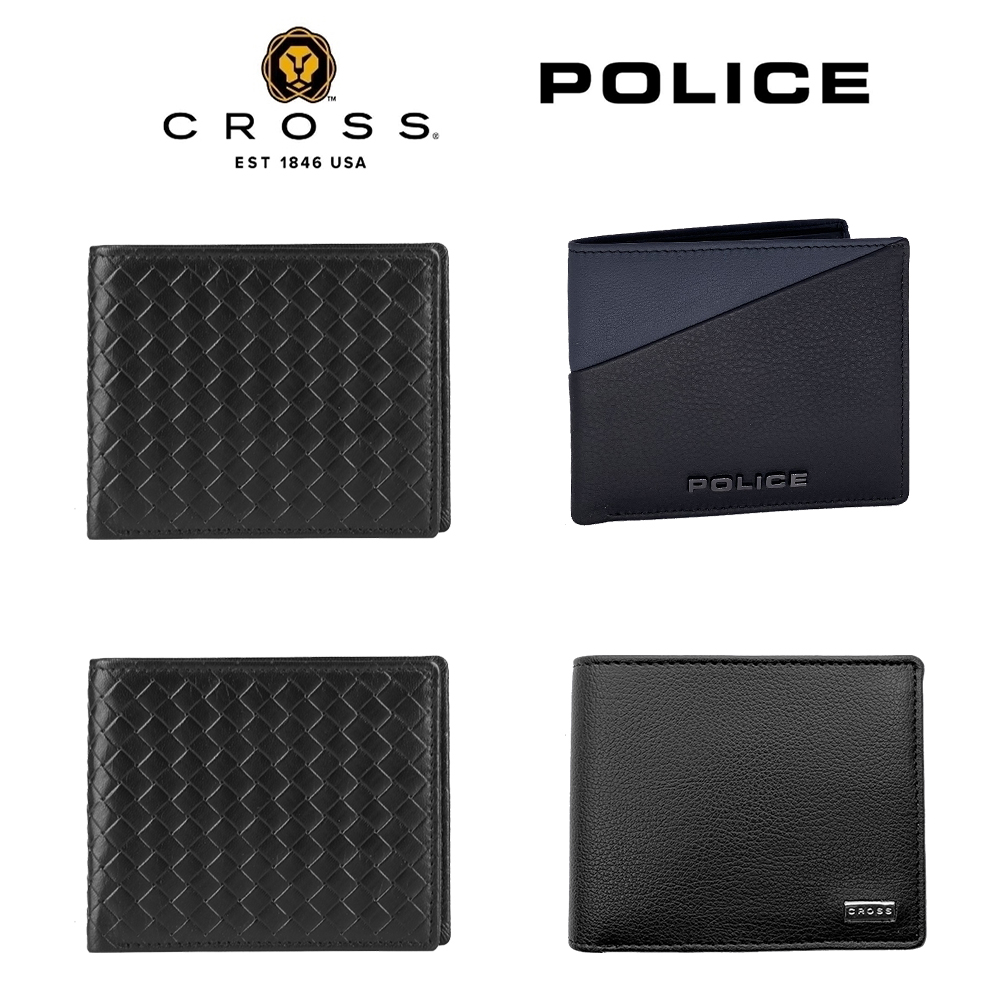 CROSS x POLICE 頂級小牛皮/小羊皮男用短夾 禮盒包裝 全新專櫃展示品 (多款選)